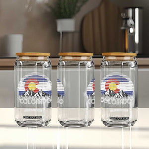 Colorado Flag Mountain 70s Retro Patriotic Colorado State Day Glass Can TS11 Print Your Wear
