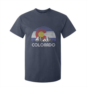 Colorado Flag Mountain 70s Retro Patriotic Colorado State Day T Shirt For Kid TS11 Navy Print Your Wear