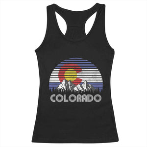 Colorado Flag Mountain 70s Retro Patriotic Colorado State Day Racerback Tank Top TS11 Black Print Your Wear