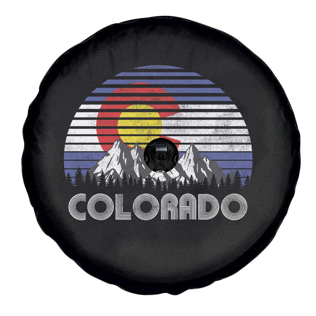 Colorado Flag Mountain 70s Retro Patriotic Colorado State Day Spare Tire Cover TS11 Print Your Wear