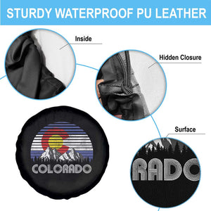 Colorado Flag Mountain 70s Retro Patriotic Colorado State Day Spare Tire Cover TS11 Print Your Wear