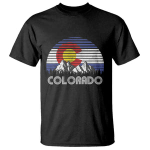 Colorado Flag Mountain 70s Retro Patriotic Colorado State Day T Shirt TS11 Black Print Your Wear
