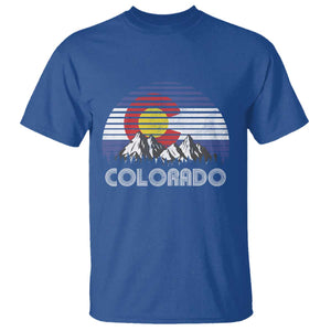 Colorado Flag Mountain 70s Retro Patriotic Colorado State Day T Shirt TS11 Royal Blue Print Your Wear