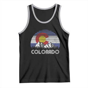 Colorado Flag Mountain 70s Retro Patriotic Colorado State Day Tank Top TS11 Black Athletic Heather Print Your Wear