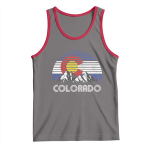 Colorado Flag Mountain 70s Retro Patriotic Colorado State Day Tank Top TS11 Deep Heather Red Print Your Wear