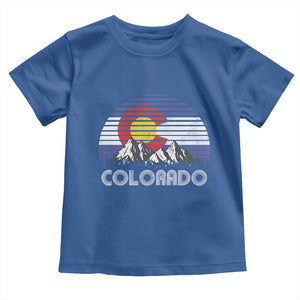Colorado Flag Mountain 70s Retro Patriotic Colorado State Day Toddler T Shirt TS11 Royal Blue Print Your Wear