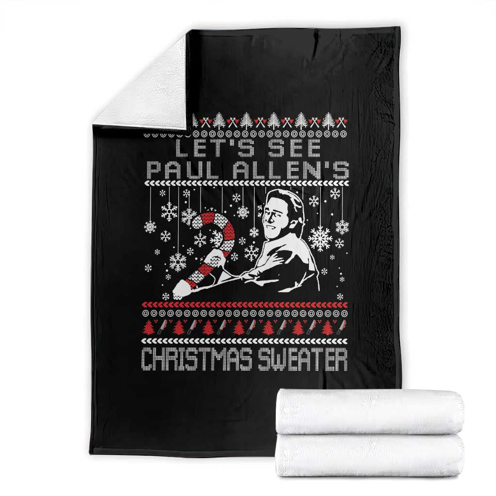 Funny Christmas Psycho Throw Blanket Lets See Paul Allens Christmas Sweater Serrial Killer Movie TS11 Black Print Your Wear