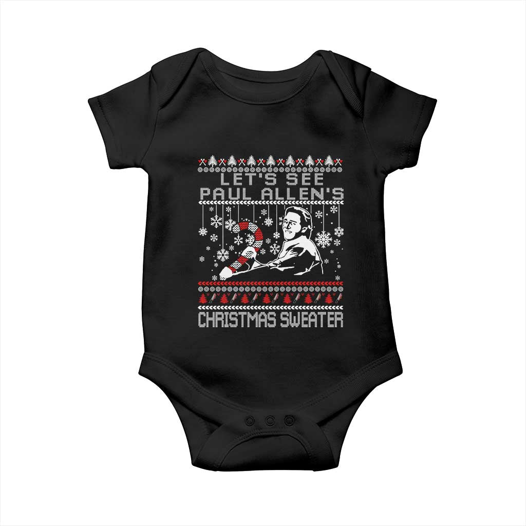 Funny Christmas Psycho Baby Onesie Lets See Paul Allens Christmas Sweater Serrial Killer Movie TS11 Black Print Your Wear