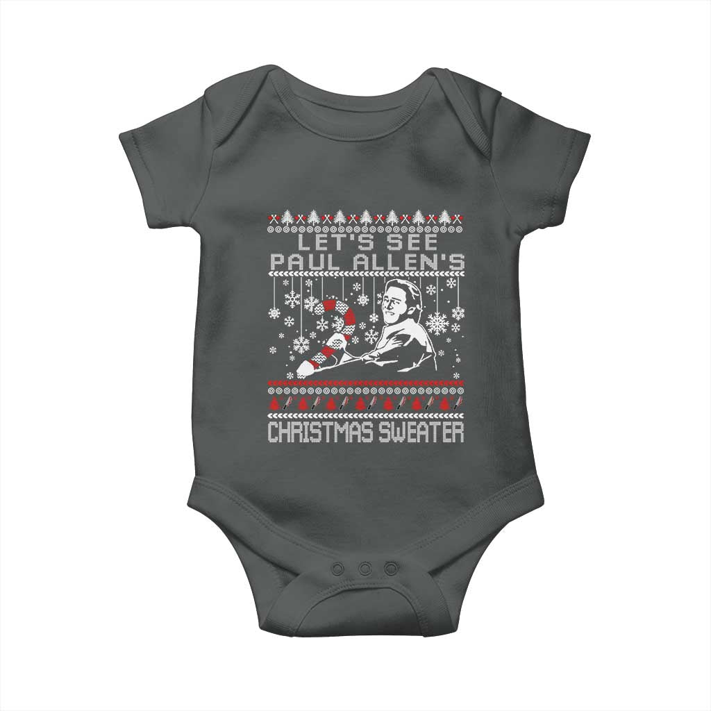 Funny Christmas Psycho Baby Onesie Lets See Paul Allens Christmas Sweater Serrial Killer Movie TS11 Dark Heather Print Your Wear