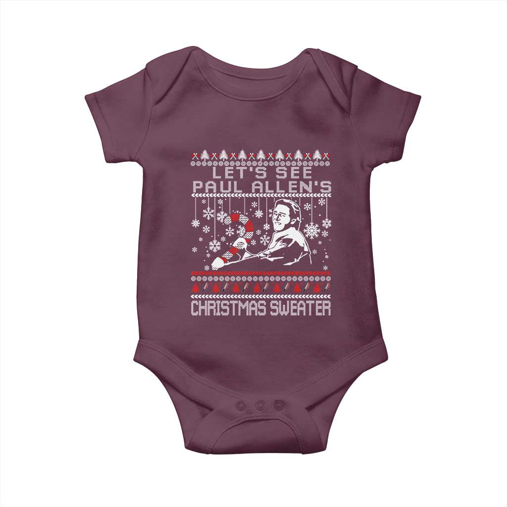 Funny Christmas Psycho Baby Onesie Lets See Paul Allens Christmas Sweater Serrial Killer Movie TS11 Maroon Print Your Wear