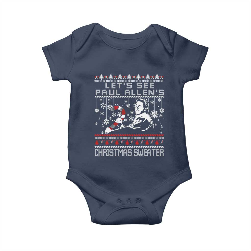 Funny Christmas Psycho Baby Onesie Lets See Paul Allens Christmas Sweater Serrial Killer Movie TS11 Navy Print Your Wear