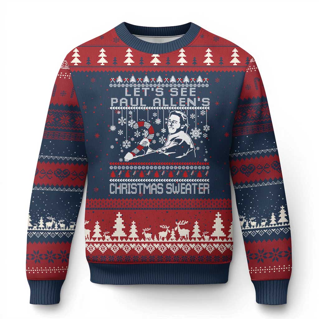 Funny Xmas Psycho Ugly Christmas Sweater Lets See Paul Allens Xmas Sweater Serrial Killer Movie TS11 Navy Red Print Your Wear