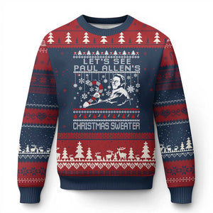 Funny Xmas Psycho Ugly Christmas Sweater Lets See Paul Allens Xmas Sweater Serrial Killer Movie TS11 Navy Red Print Your Wear