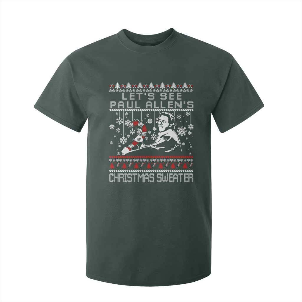 Funny Christmas Psycho T Shirt For Kid Lets See Paul Allens Christmas Sweater Serrial Killer Movie TS11 Dark Forest Green Print Your Wear