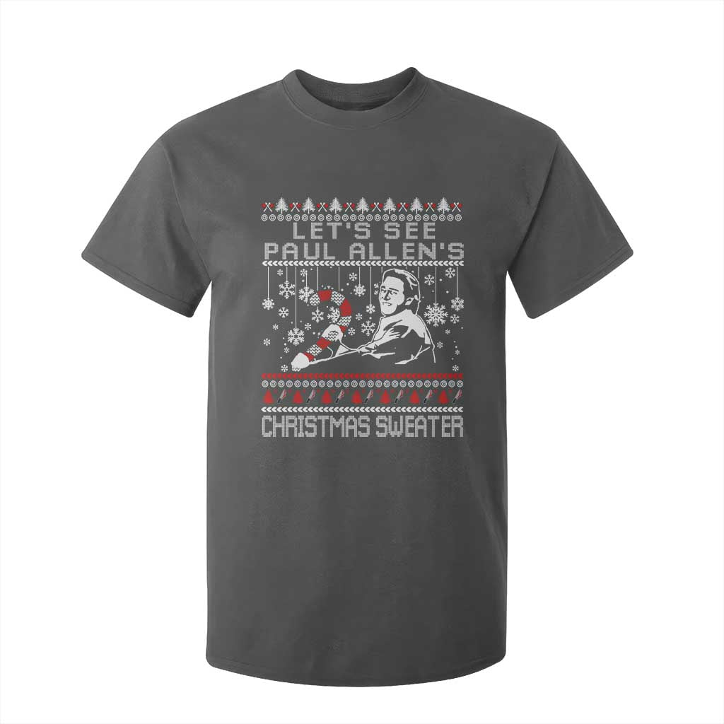 Funny Christmas Psycho T Shirt For Kid Lets See Paul Allens Christmas Sweater Serrial Killer Movie TS11 Dark Heather Print Your Wear