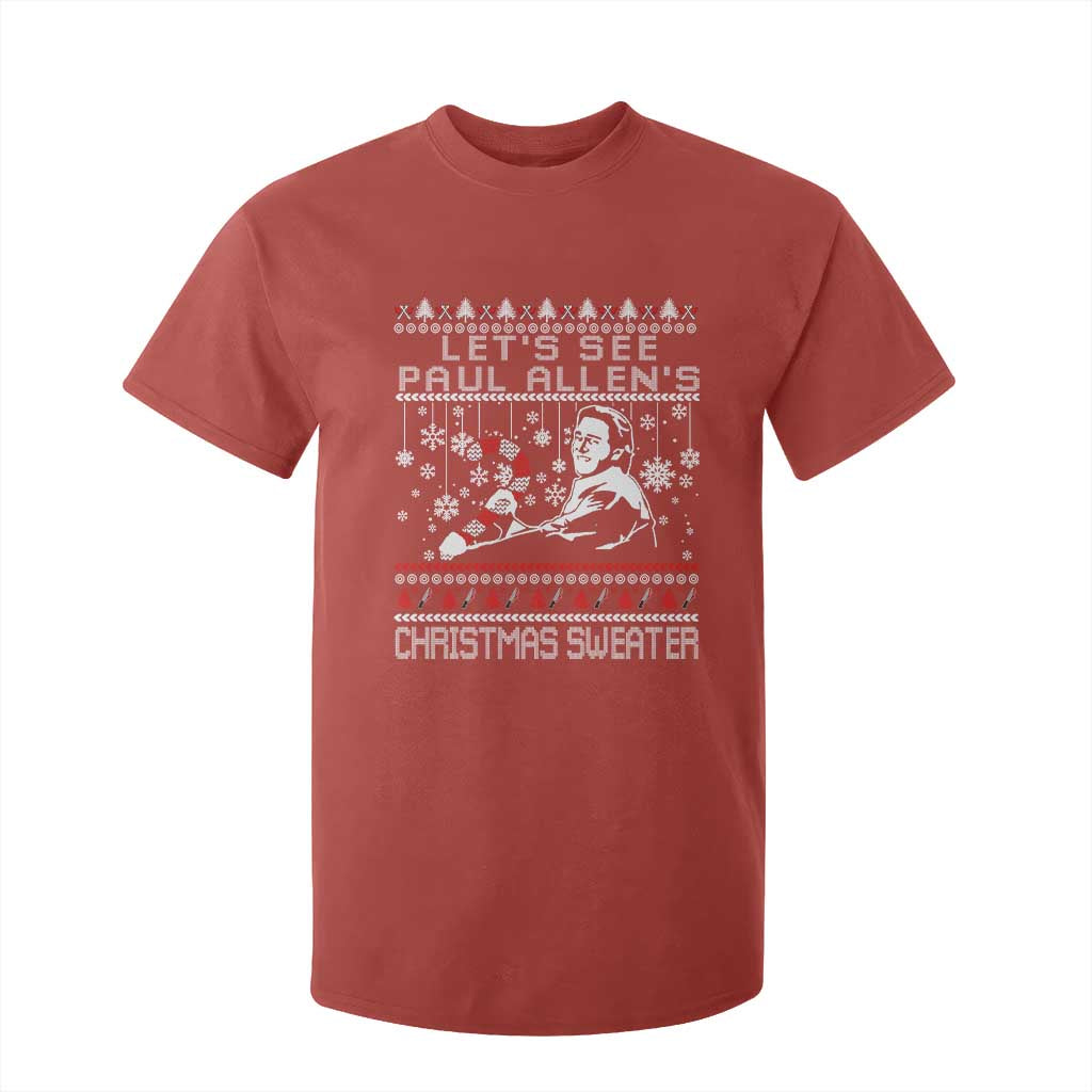 Funny Christmas Psycho T Shirt For Kid Lets See Paul Allens Christmas Sweater Serrial Killer Movie TS11 Red Print Your Wear