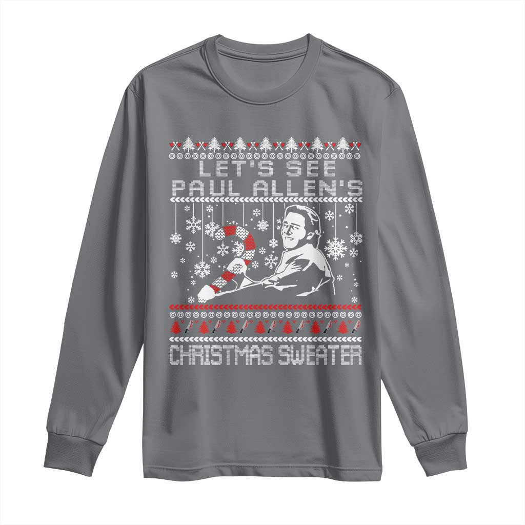 Funny Christmas Psycho Long Sleeve Shirt Lets See Paul Allens Christmas Sweater Serrial Killer Movie TS11 Charcoal Print Your Wear