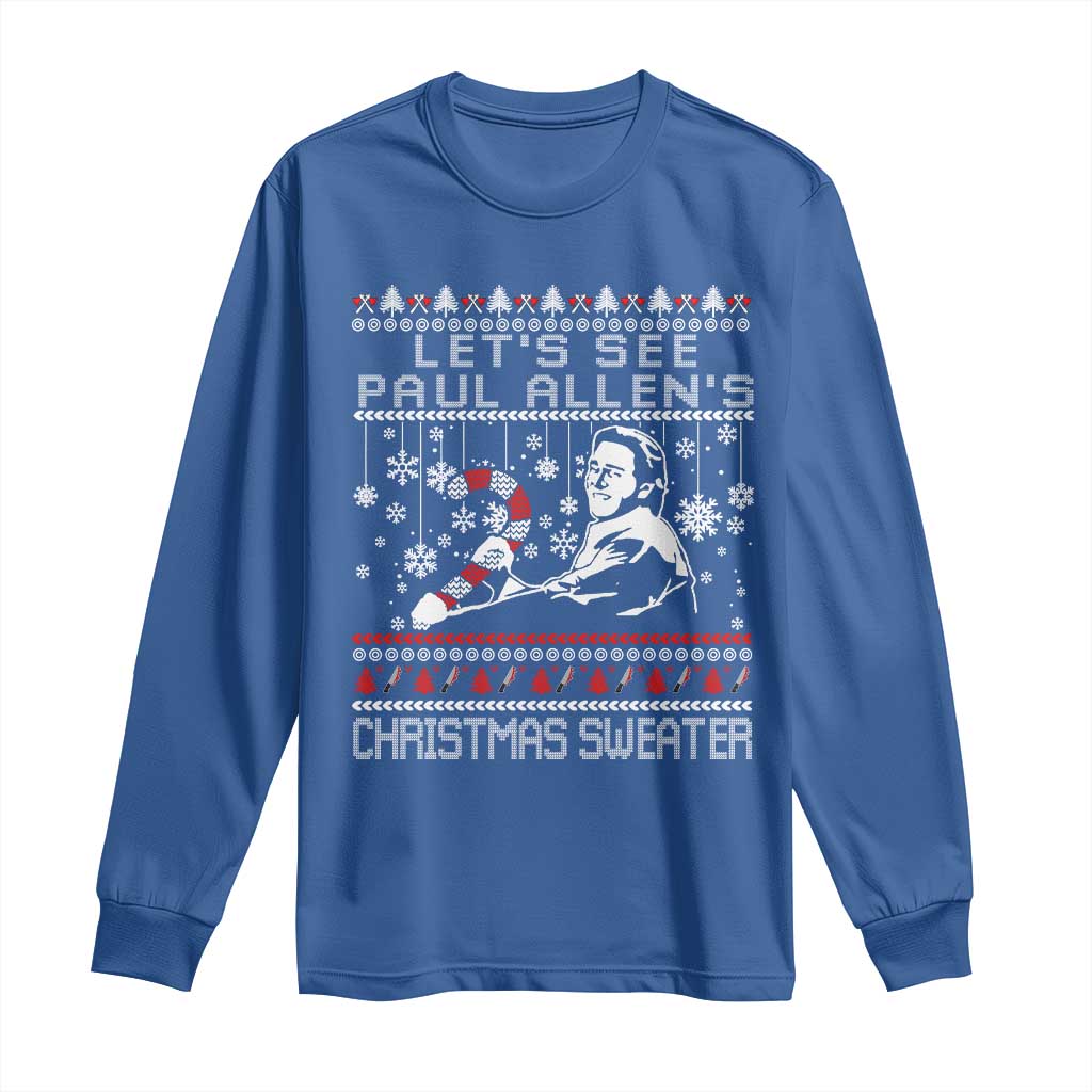 Funny Christmas Psycho Long Sleeve Shirt Lets See Paul Allens Christmas Sweater Serrial Killer Movie TS11 Royal Blue Print Your Wear