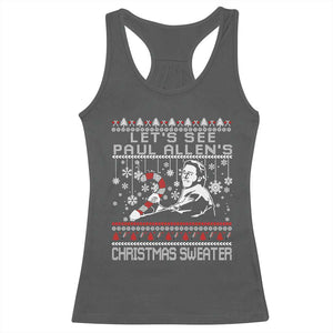 Funny Christmas Psycho Racerback Tank Top Lets See Paul Allens Christmas Sweater Serrial Killer Movie TS11 Dark Heather Print Your Wear