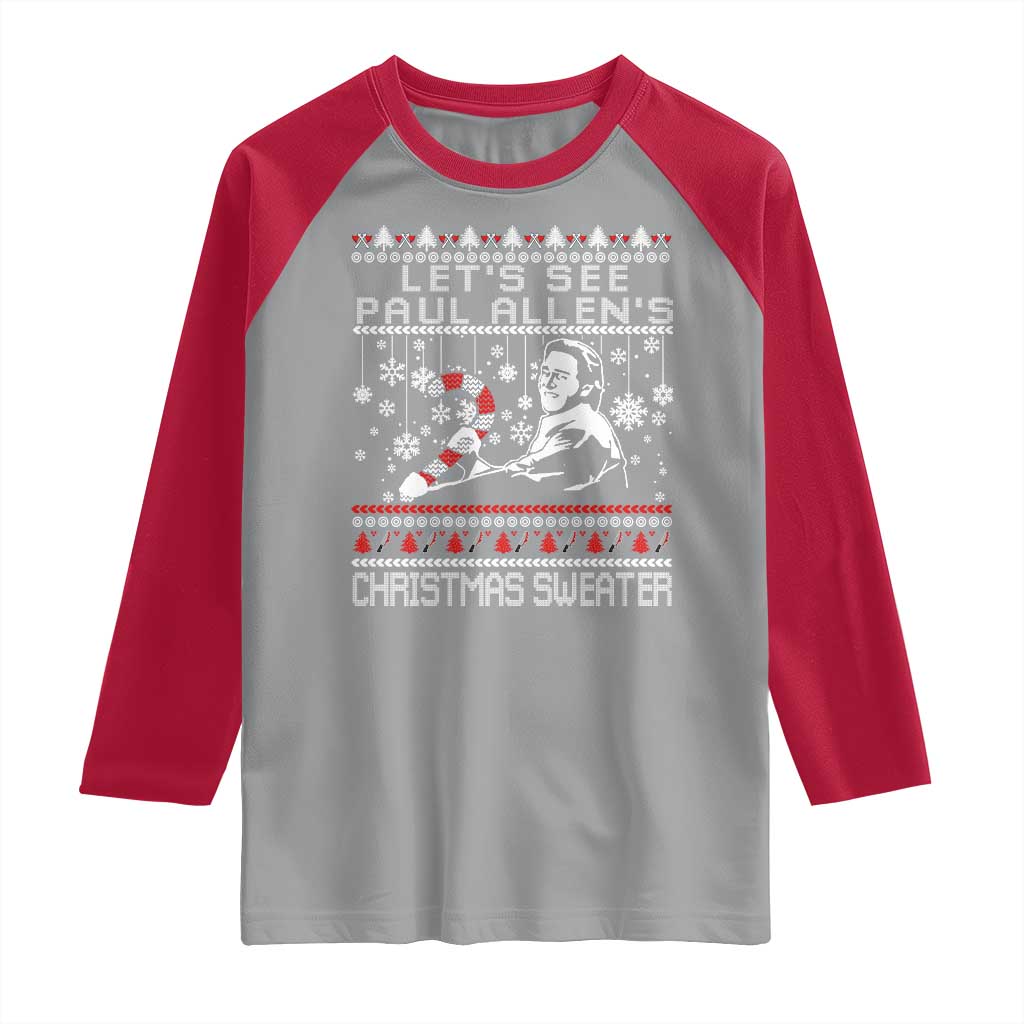 Funny Christmas Psycho Raglan Shirt Lets See Paul Allens Christmas Sweater Serrial Killer Movie TS11 Sport Gray Red Print Your Wear