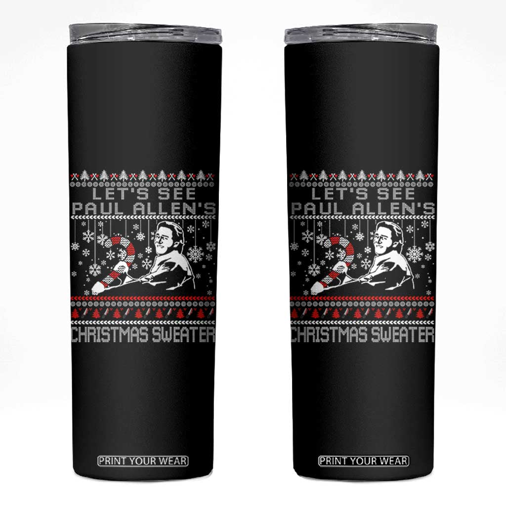Funny Christmas Psycho Skinny Tumbler Lets See Paul Allens Christmas Sweater Serrial Killer Movie TS11 Black Print Your Wear