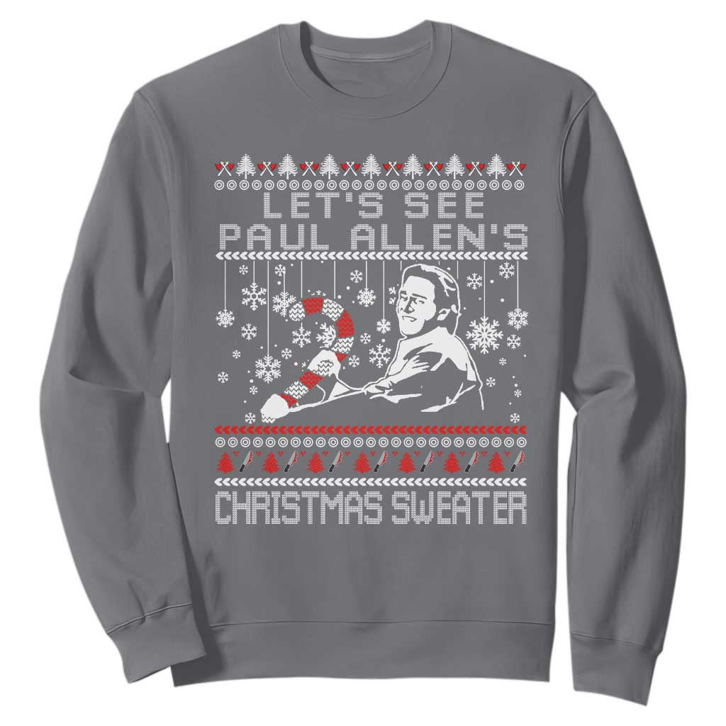 Funny Christmas Psycho Sweatshirt Lets See Paul Allens Christmas Sweater Serrial Killer Movie TS11 Charcoal Print Your Wear
