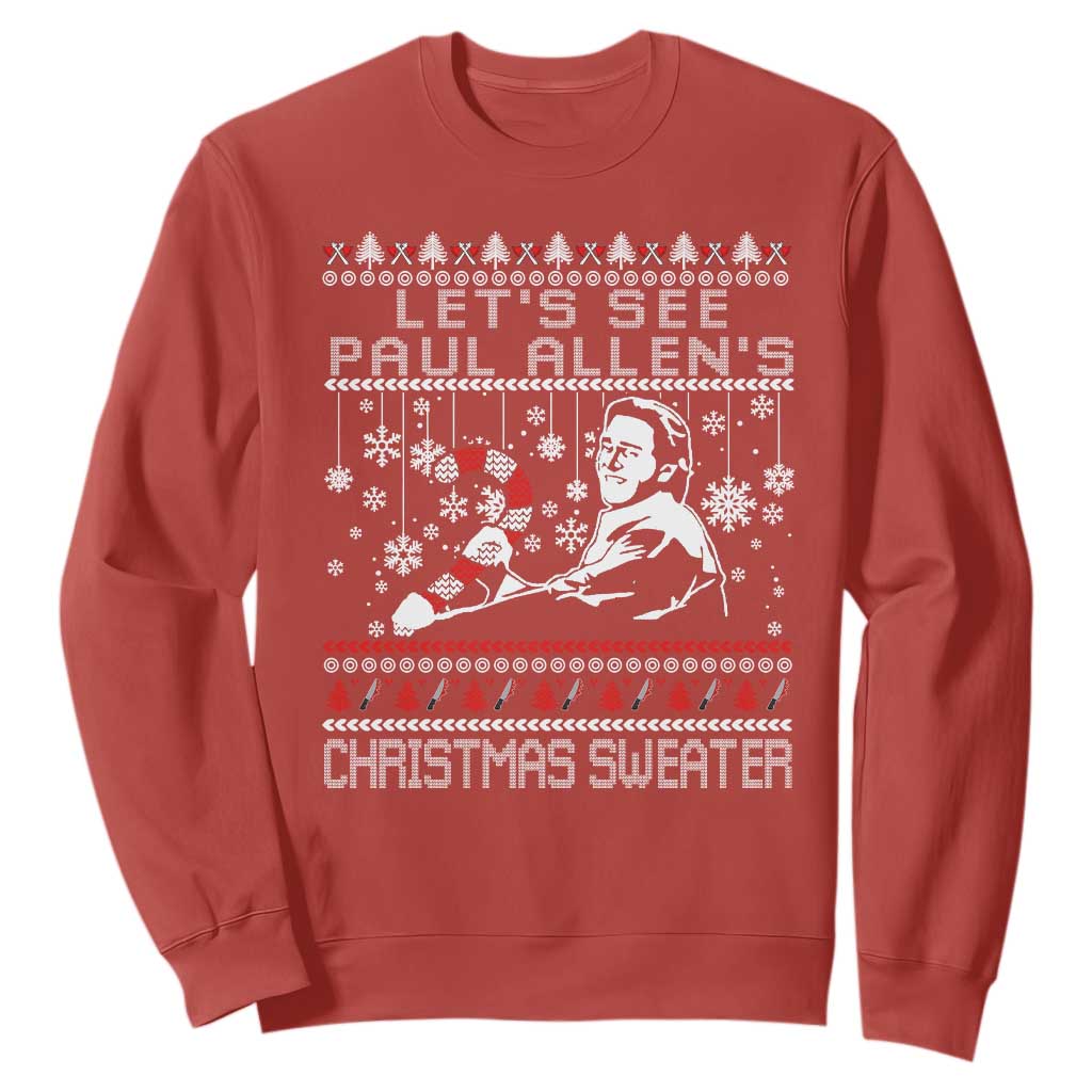 Funny Christmas Psycho Sweatshirt Lets See Paul Allens Christmas Sweater Serrial Killer Movie TS11 Red Print Your Wear
