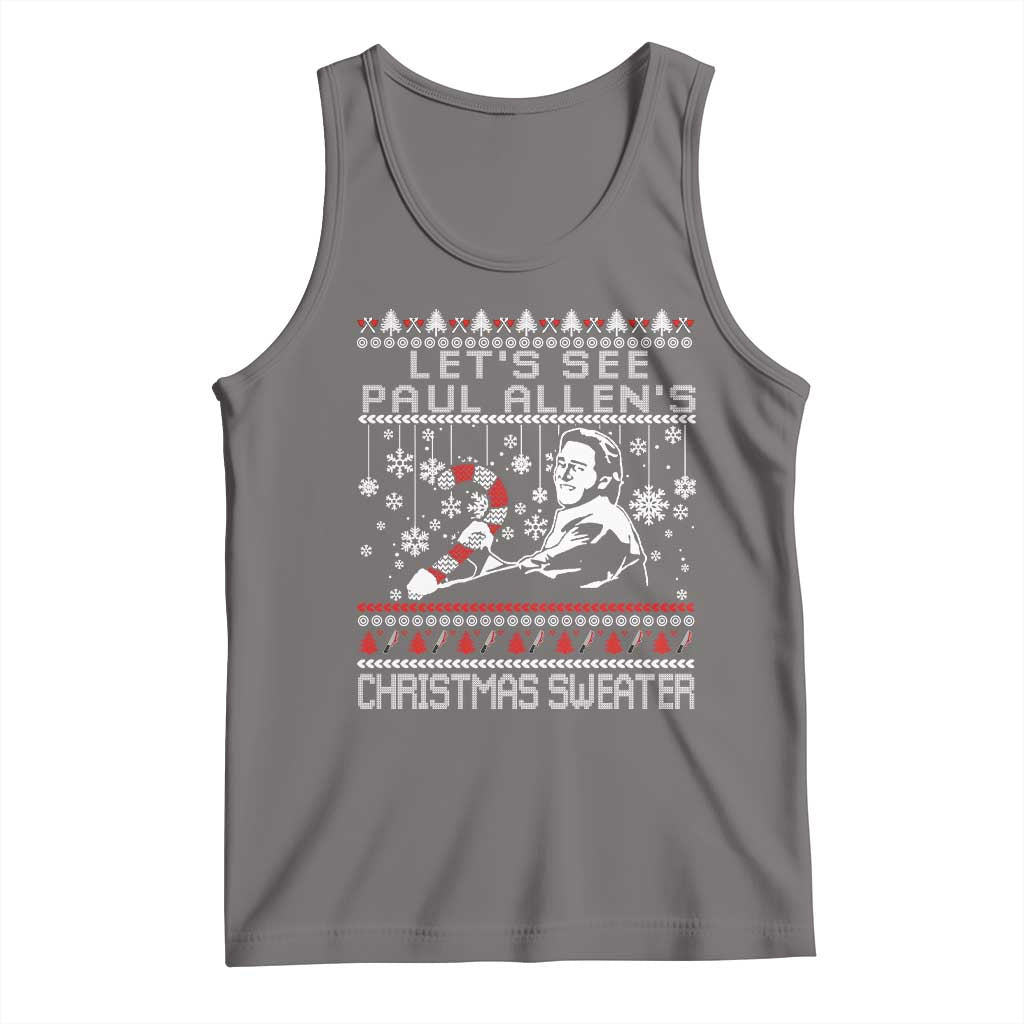 Funny Christmas Psycho Tank Top Lets See Paul Allens Christmas Sweater Serrial Killer Movie TS11 Deep Heather Print Your Wear
