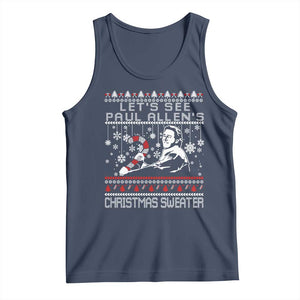 Funny Christmas Psycho Tank Top Lets See Paul Allens Christmas Sweater Serrial Killer Movie TS11 Navy Print Your Wear