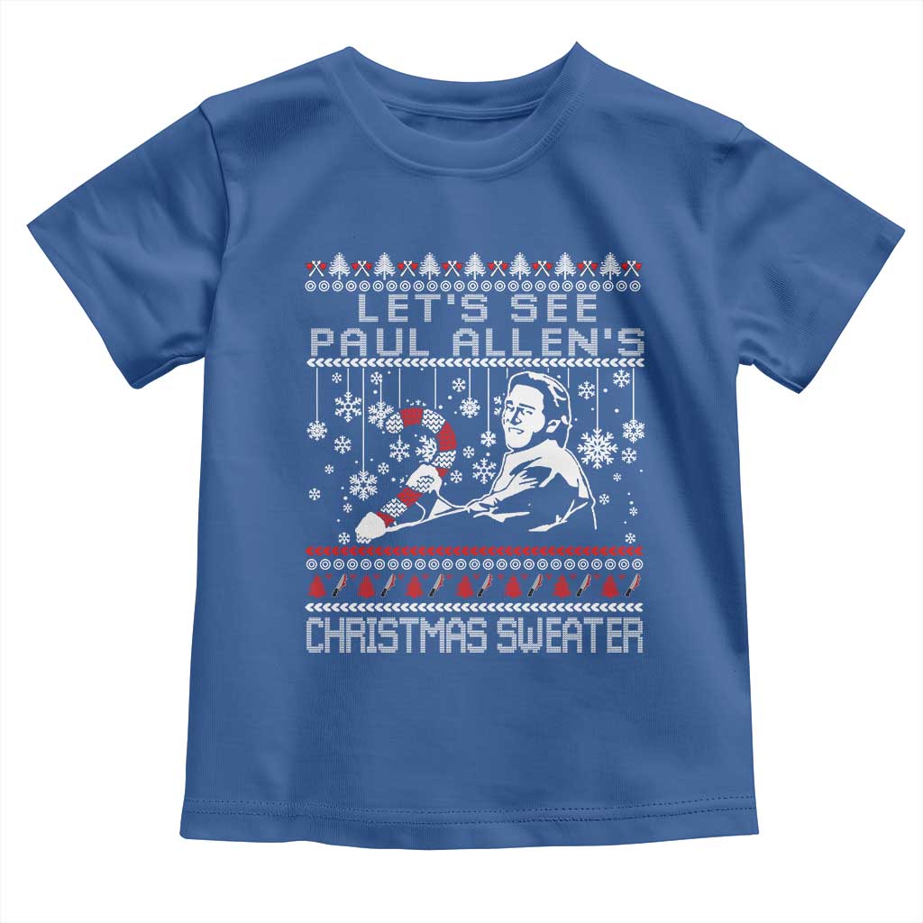Funny Christmas Psycho Toddler T Shirt Lets See Paul Allens Christmas Sweater Serrial Killer Movie TS11 Royal Blue Print Your Wear