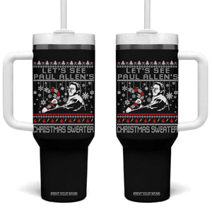 Funny Christmas Psycho Tumbler With Handle Lets See Paul Allens Christmas Sweater Serrial Killer Movie TS11 One Size: 40 oz Black Print Your Wear