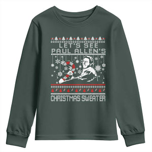 Funny Christmas Psycho Youth Sweatshirt Lets See Paul Allens Christmas Sweater Serrial Killer Movie TS11 Dark Forest Green Print Your Wear