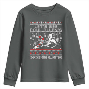 Funny Christmas Psycho Youth Sweatshirt Lets See Paul Allens Christmas Sweater Serrial Killer Movie TS11 Dark Heather Print Your Wear