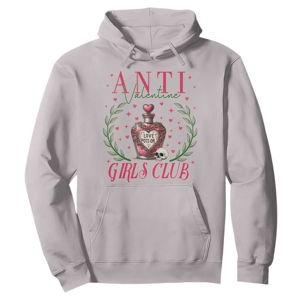 Funny Anti Valentine Girl Club Hoodie Love Potion Skull TS11 Ice Gray Print Your Wear