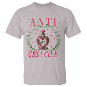 Funny Anti Valentine Girl Club T Shirt Love Potion Skull TS11 Ice Gray Print Your Wear