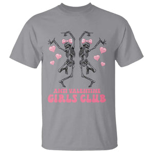 Funny Anti Valentine Girls Club T Shirt Anti Valentine's Day Skeleton TS11 Sport Gray Print Your Wear