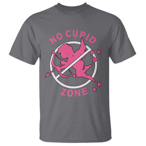 Funny Anti Valentine's Day T Shirt No Cupid Zone TS11 Charcoal Print Your Wear