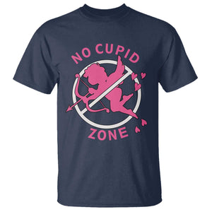 Funny Anti Valentine's Day T Shirt No Cupid Zone TS11 Navy Print Your Wear