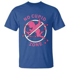 Funny Anti Valentine's Day T Shirt No Cupid Zone TS11 Royal Blue Print Your Wear
