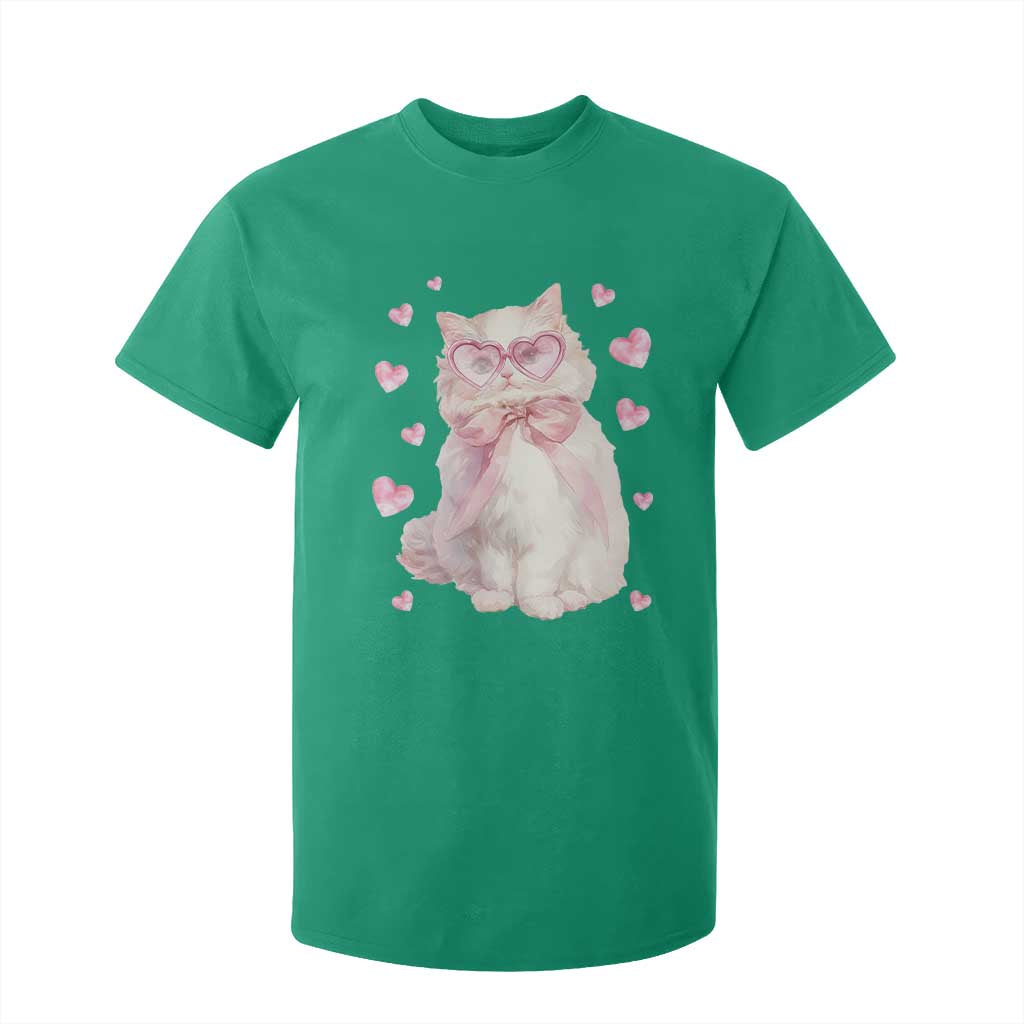 Funny Valentine's Day Cute Heart Cat T Shirt For Kid TS11 Irish Green Print Your Wear