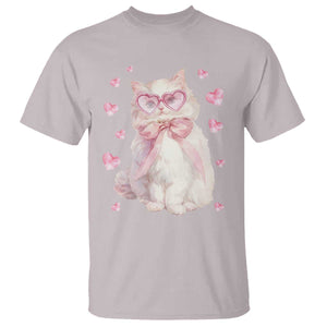 Funny Valentine's Day Cute Heart Cat T Shirt TS11 Ice Gray Print Your Wear