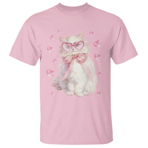 Funny Valentine's Day Cute Heart Cat T Shirt TS11 Light Pink Print Your Wear