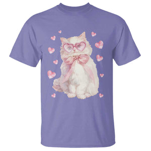 Funny Valentine's Day Cute Heart Cat T Shirt TS11 Violet Print Your Wear