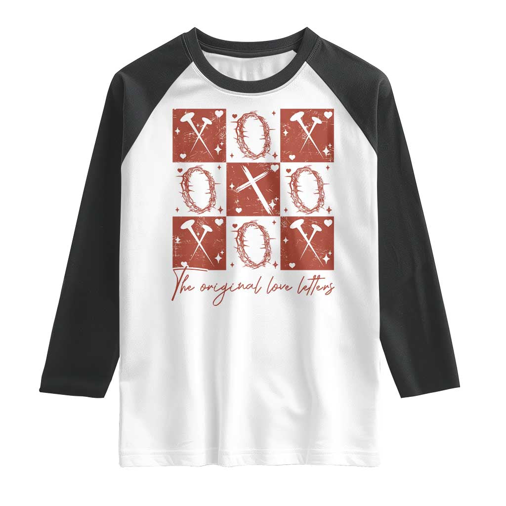 Christian Religious God Valentine's Day Raglan Shirt The Original Love Letters Thorns Cross TS11 White Black Print Your Wear