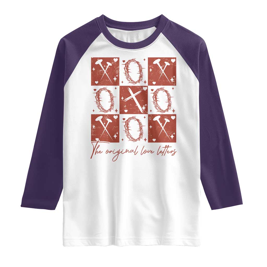 Christian Religious God Valentine's Day Raglan Shirt The Original Love Letters Thorns Cross TS11 White Purple Print Your Wear