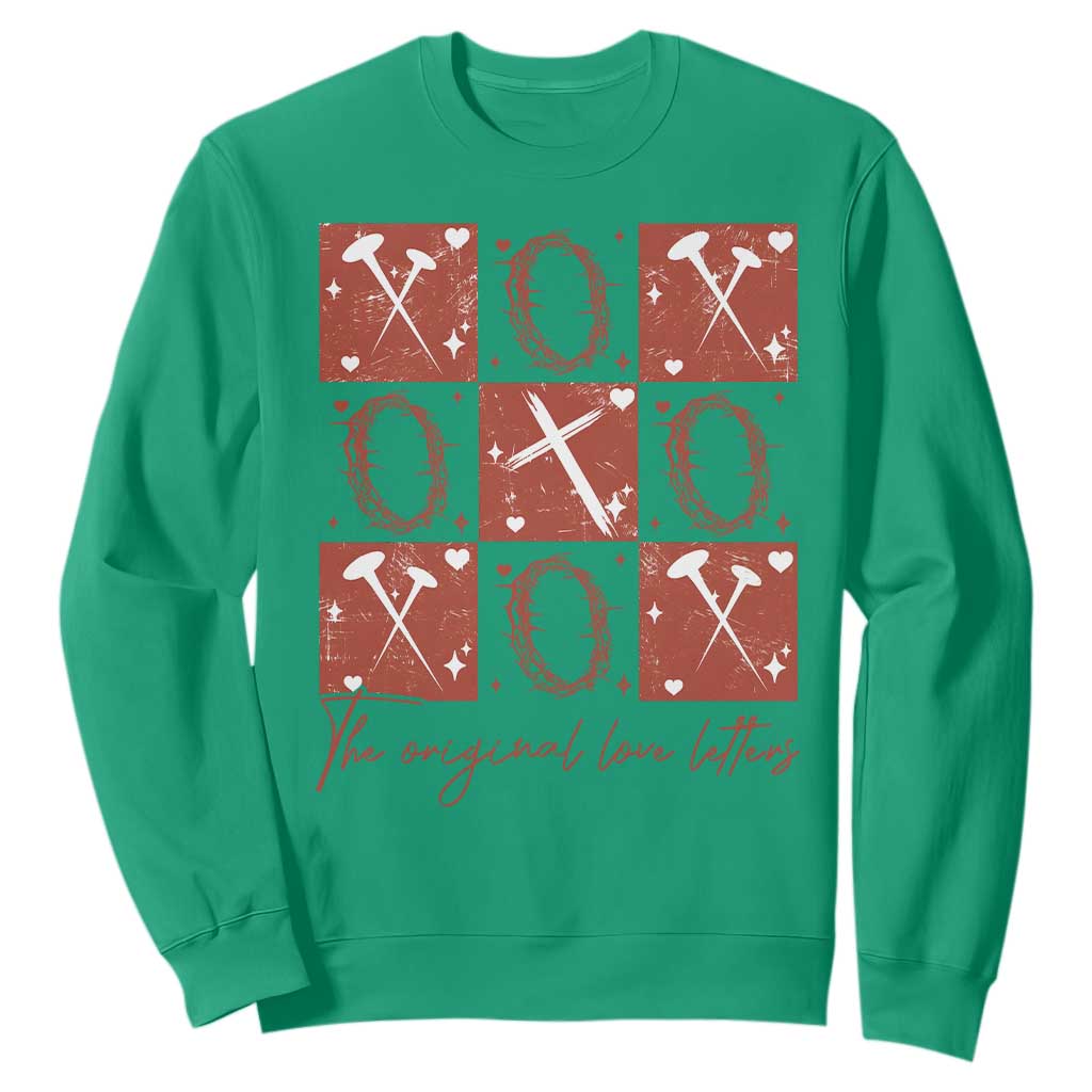 Christian Religious God Valentine's Day Sweatshirt The Original Love Letters Thorns Cross TS11 Irish Green Print Your Wear