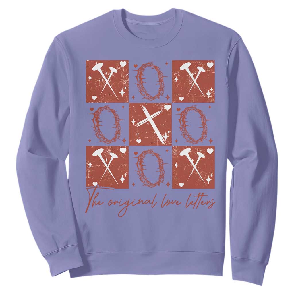 Christian Religious God Valentine's Day Sweatshirt The Original Love Letters Thorns Cross TS11 Violet Print Your Wear