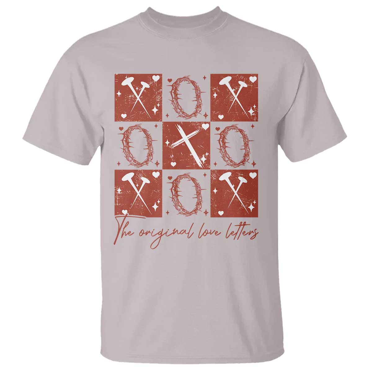 Christian Religious God Valentine's Day T Shirt The Original Love Letters Thorns Cross TS11 Ice Gray Print Your Wear