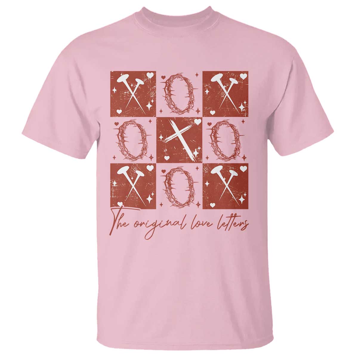 Christian Religious God Valentine's Day T Shirt The Original Love Letters Thorns Cross TS11 Light Pink Print Your Wear