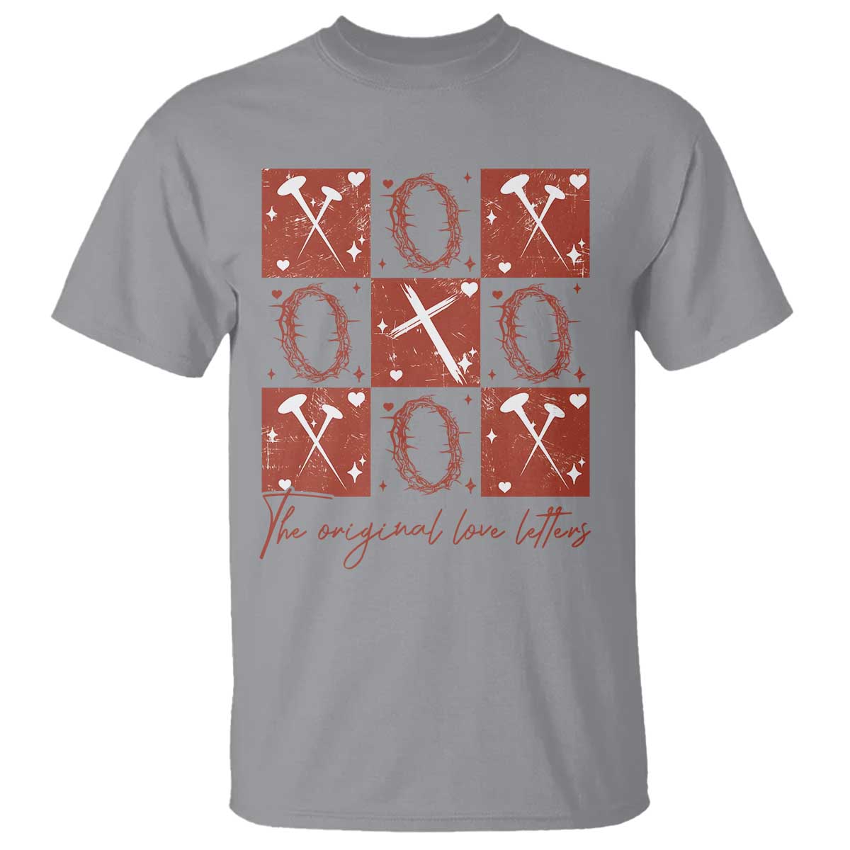 Christian Religious God Valentine's Day T Shirt The Original Love Letters Thorns Cross TS11 Sport Gray Print Your Wear